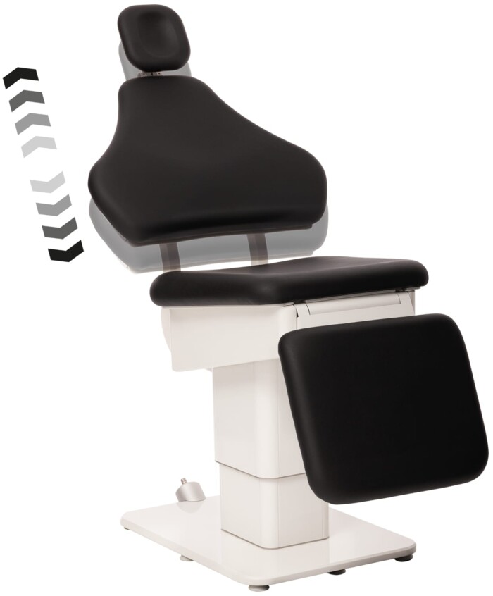 Adaptable backrest on Heka patient chair